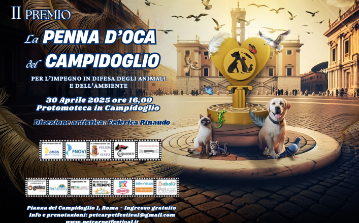 Roma dona la penna d'oca del campidoglio agli amici degli animali di ieri e di oggi.